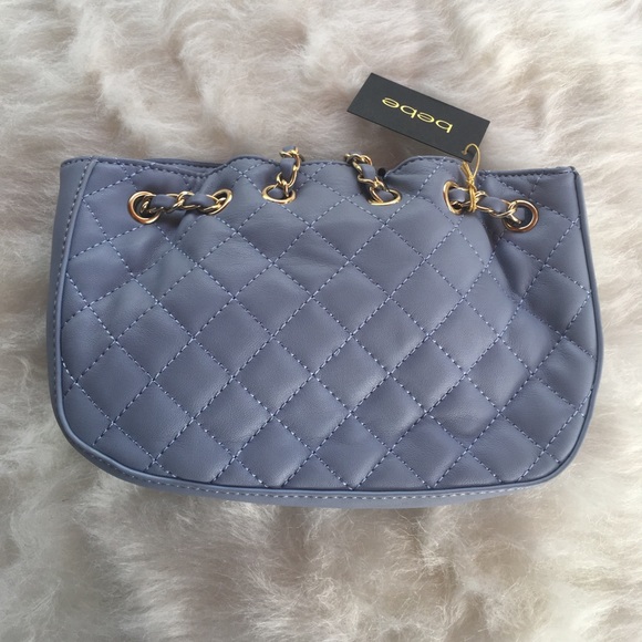 bebe Chelsea Crossbody Cloud ☁️ Blue Gold Chain 👛 - Picture 6 of 8